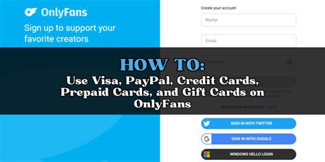 how to use prepaid card on onlyfans|How to subscribe to OnlyFans without。